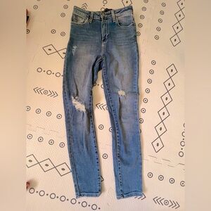 JUST BLACK DENIM high rise light wash skinny jeans